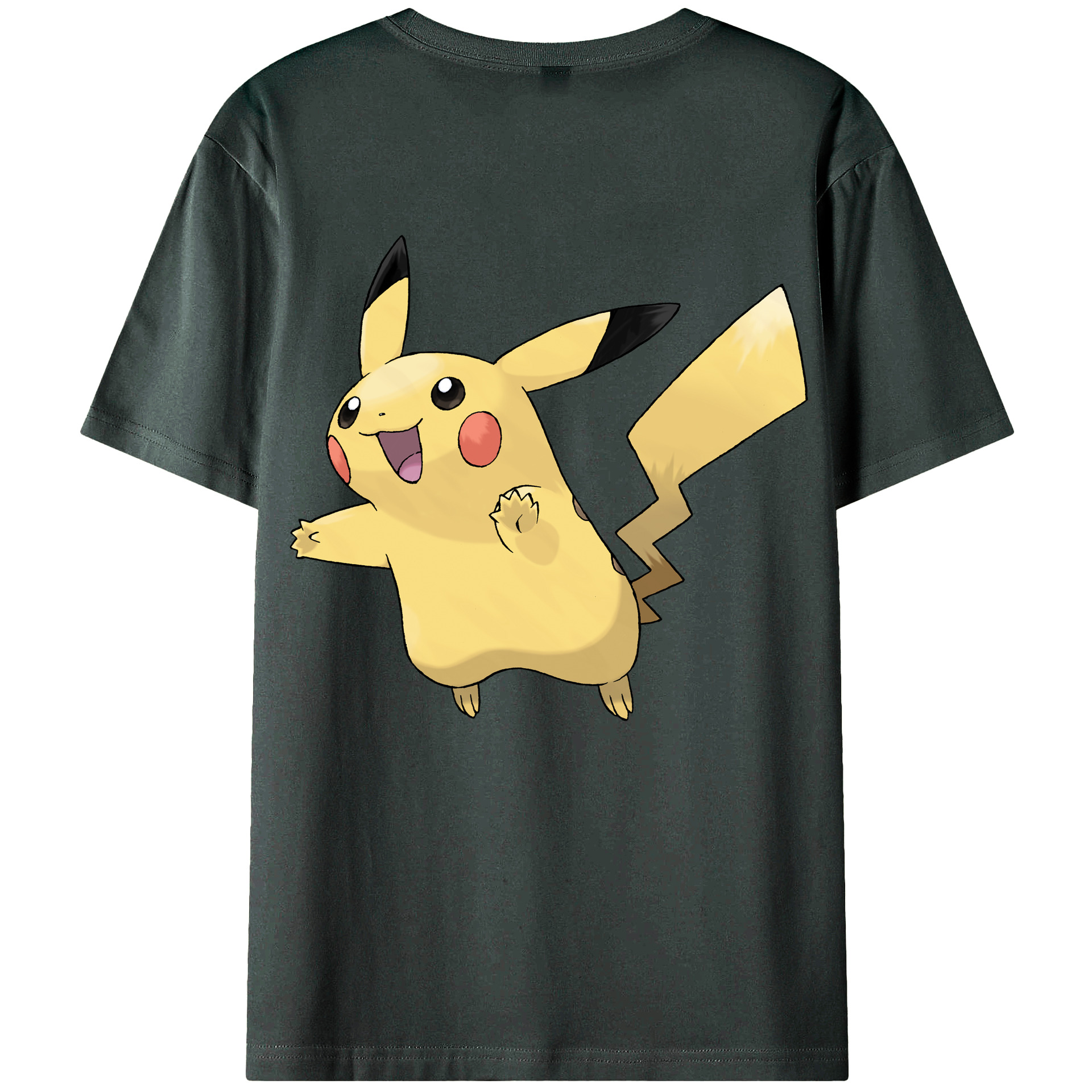 （画像用） ポケットモンスター Pokémon 綿100％ メンズ半袖Tシャツ（バックプリント） 通気性